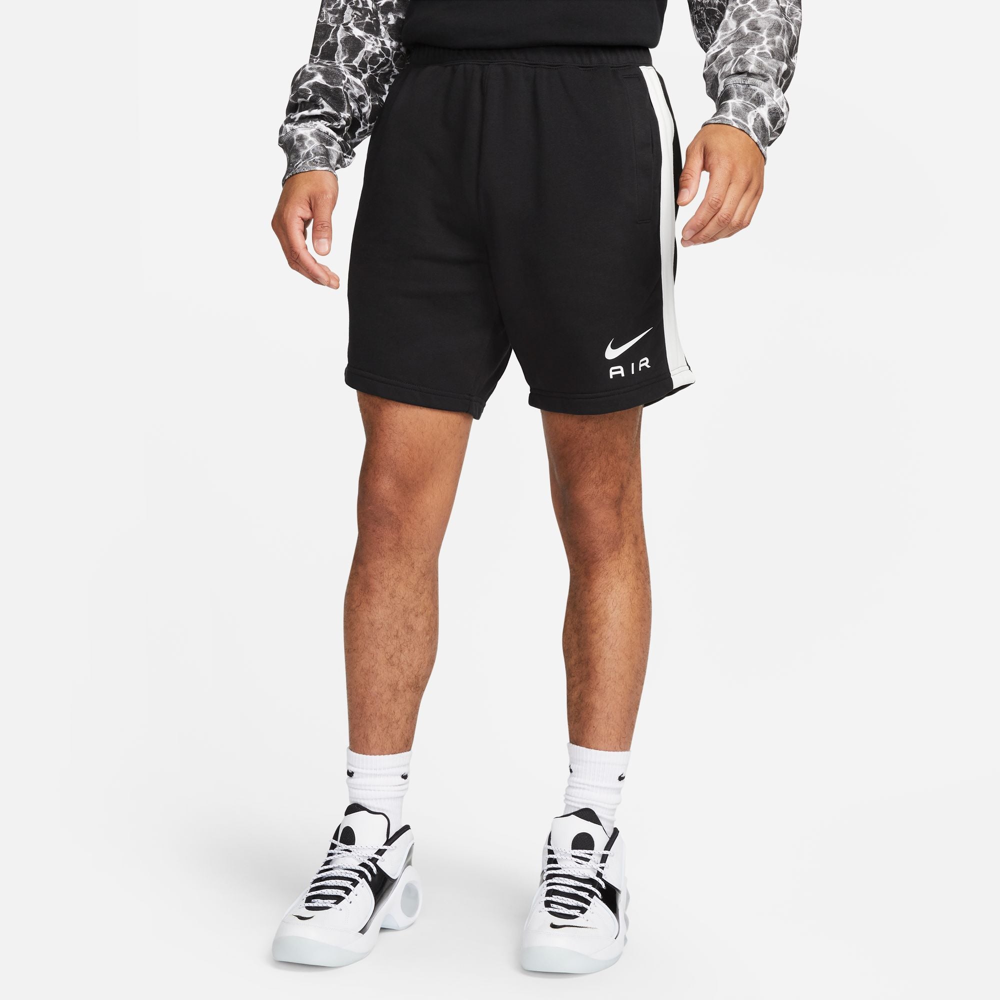 Nike Swoosh Air Fleece Shorts - Black/White