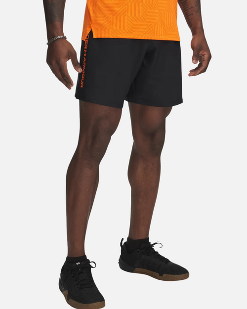 Short Under Amour Tech  Wordmark - Noir/Orange - Footkorner
