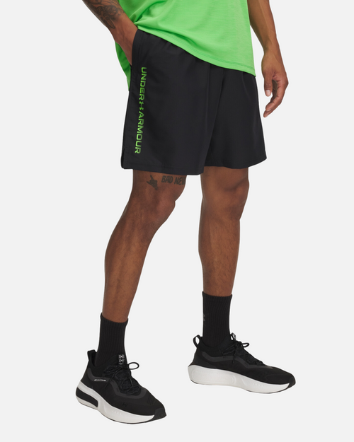 Short Under Amour Tech  Wordmark - Noir/Vert - Footkorner
