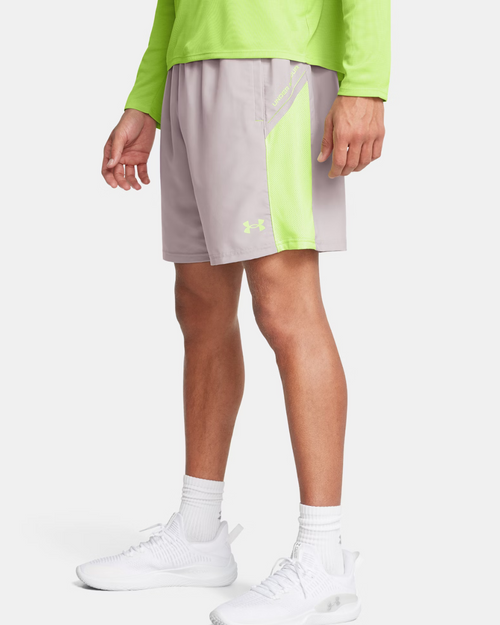 Short Under Armour Running Tech Utility - Gris/Jaune - Footkorner