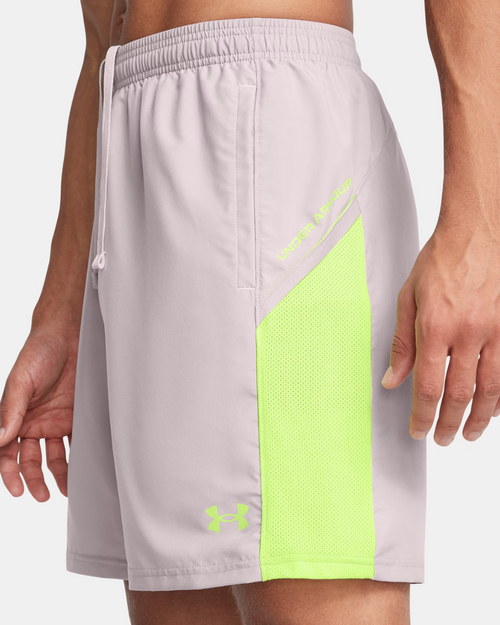 Short Under Armour Running Tech Utility - Gris/Jaune - Footkorner