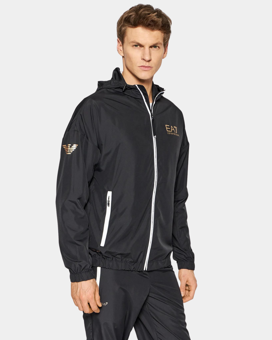 FootkornerEA7 Ventus 7 Tennis Pro Tracksuit - Black/White/Gold