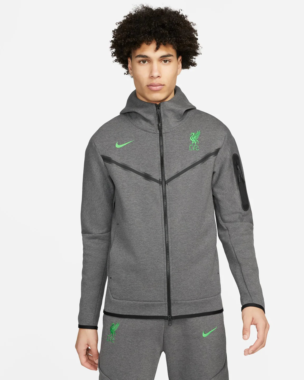 Liverpool Tech Fleece Tracksuit 2023/2024 - Grey/Green