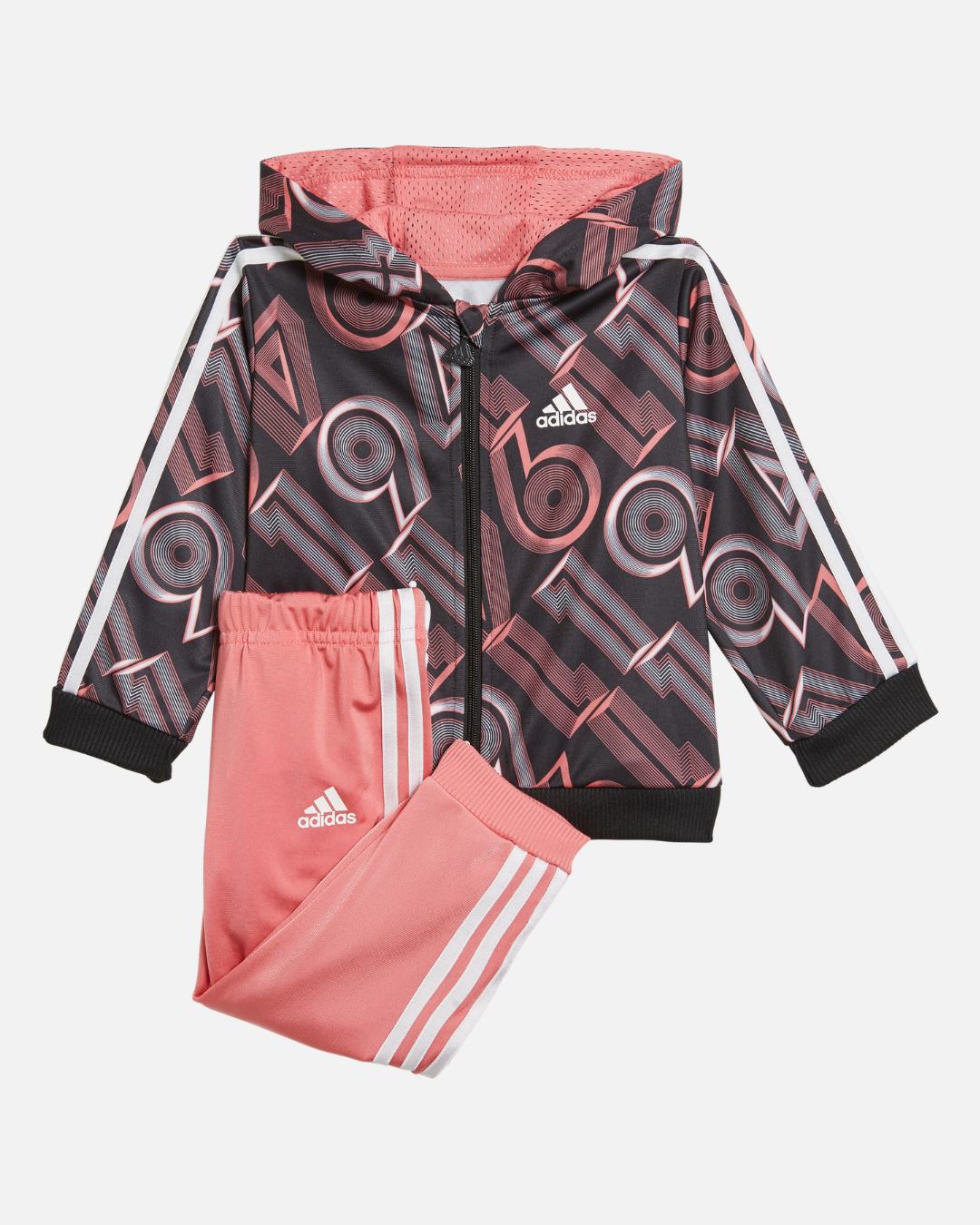 Tuta Adidas Shiny Bold da bambino - Nera/Rosa/Bianco
