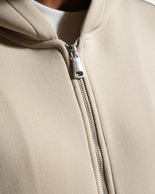 Chándal Básico con Capucha y Cremallera - Beige - Footkorner