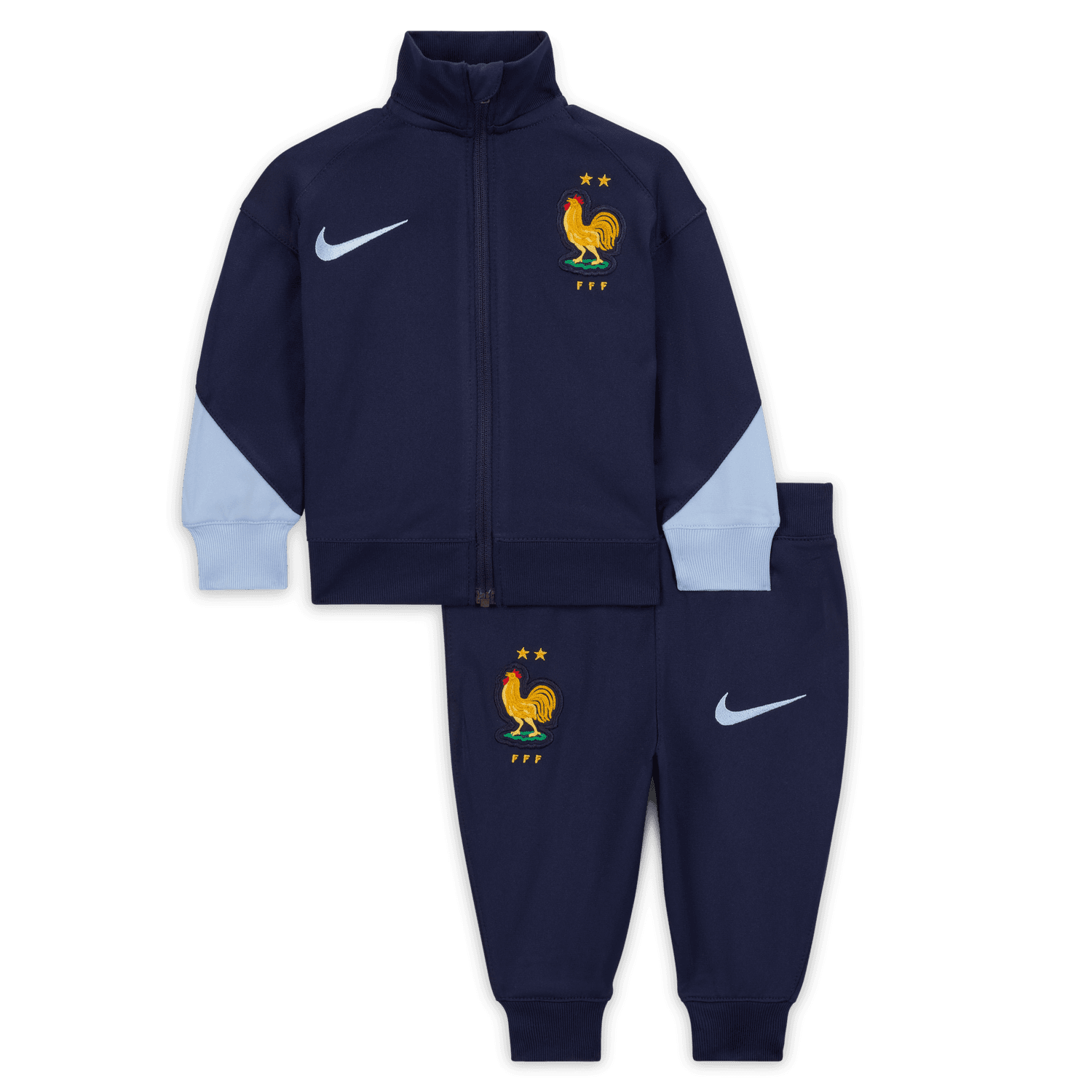Baby-Trainingsanzug der französischen Mannschaft 2024 – Marineblau