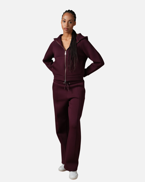 Basic Damen Trainingsanzug Bordeaux – Kapuzenjacke und Jogginghose - Footkorner