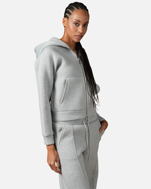 Chándal Básico Mujer Gris – Chaqueta con capucha y pantalón de correr - Footkorner