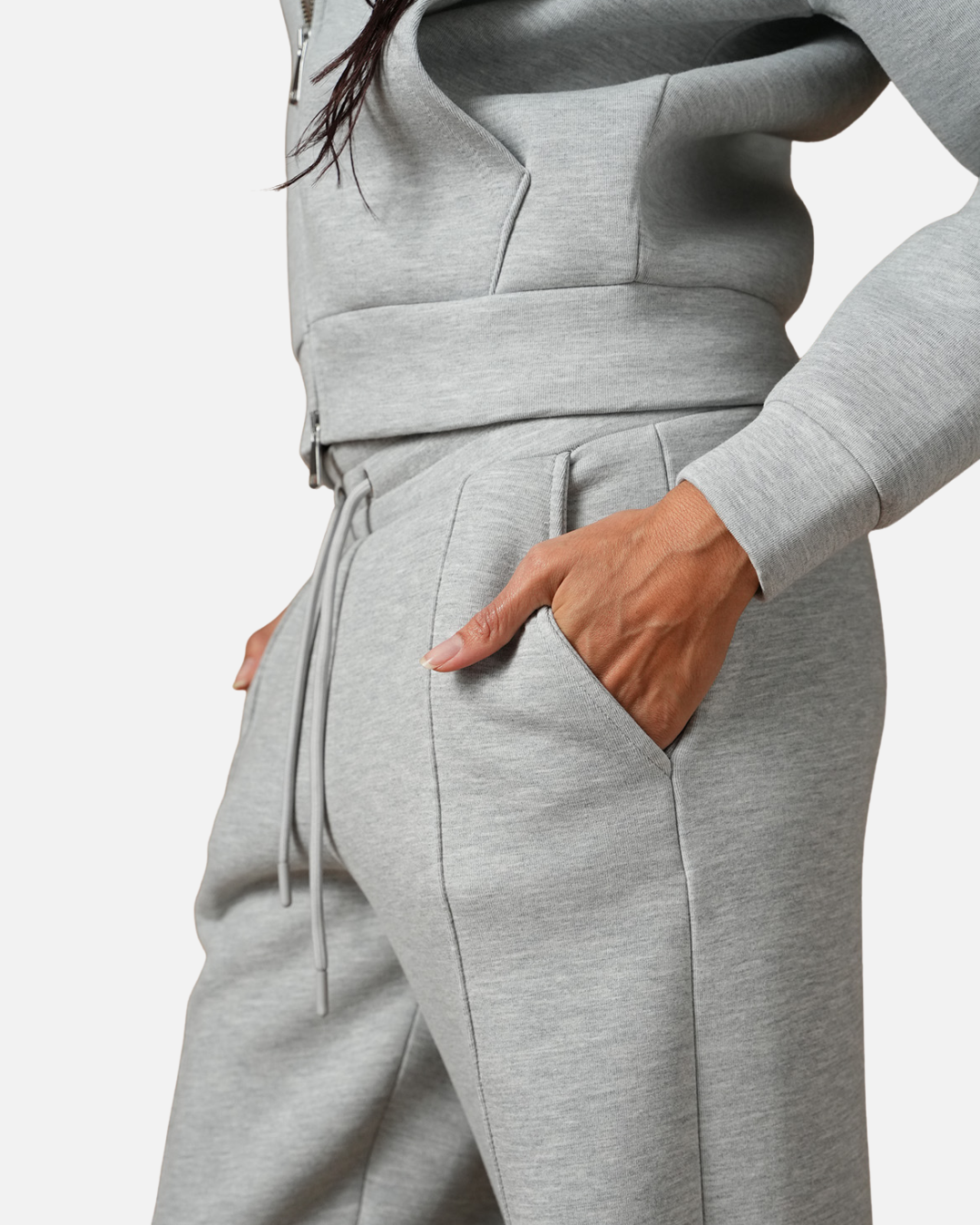 FootkornerChándal Básico Mujer Gris – Chaqueta con capucha y pantalón de correr