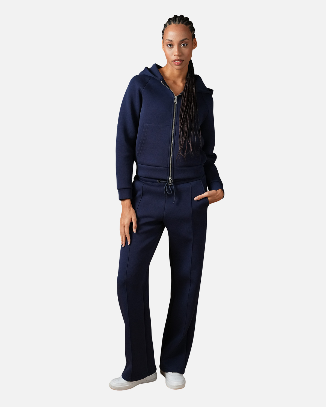 FootkornerSurvêtement Basic Femme Marine – Veste à capuche et pantalon jogging