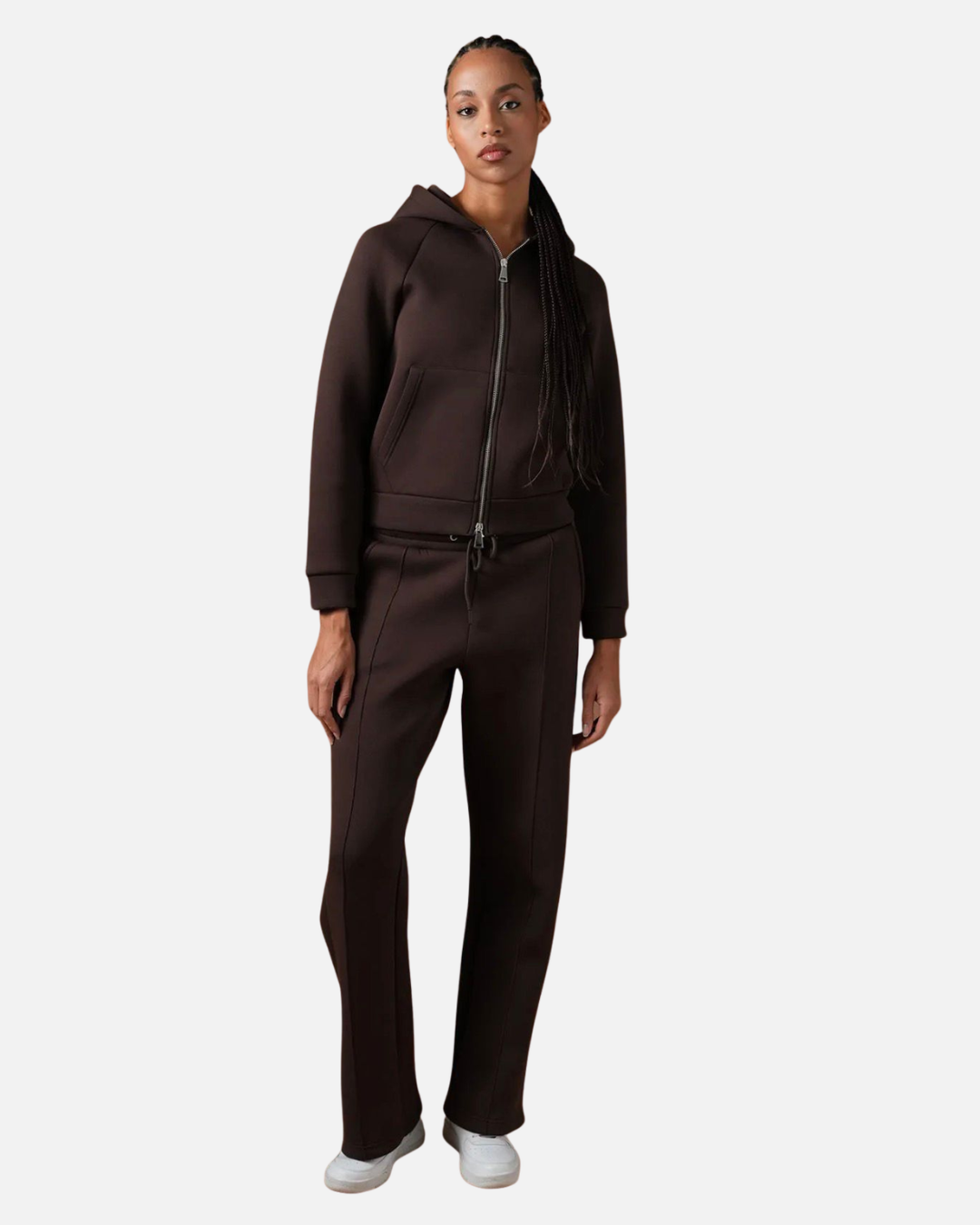 Survêtement Basic Femme Beige – Veste à capuche et pantalon jogging - Footkorner - Footkorner