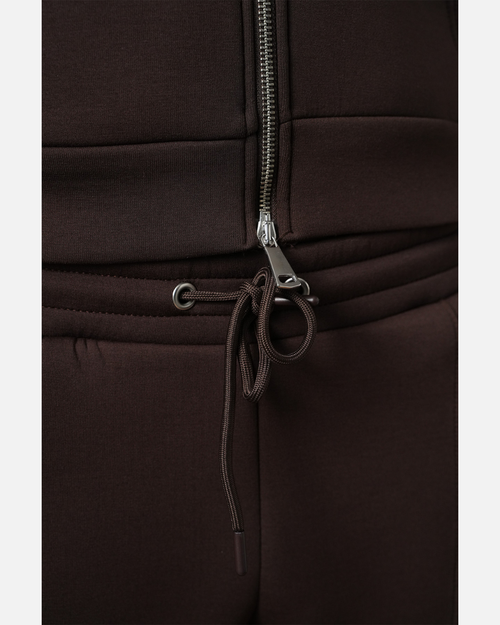 Damen-Basissportanzug Braun – Kapuzenjacke und Jogginghose - Footkorner