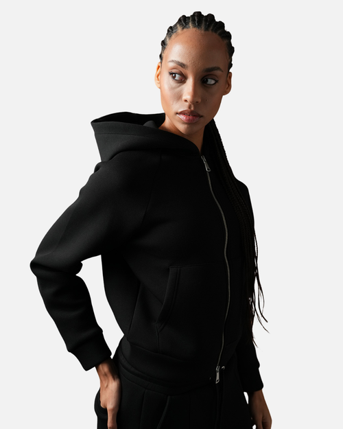 Survêtement Basic Femme Noir – Veste à capuche et pantalon jogging - Footkorner