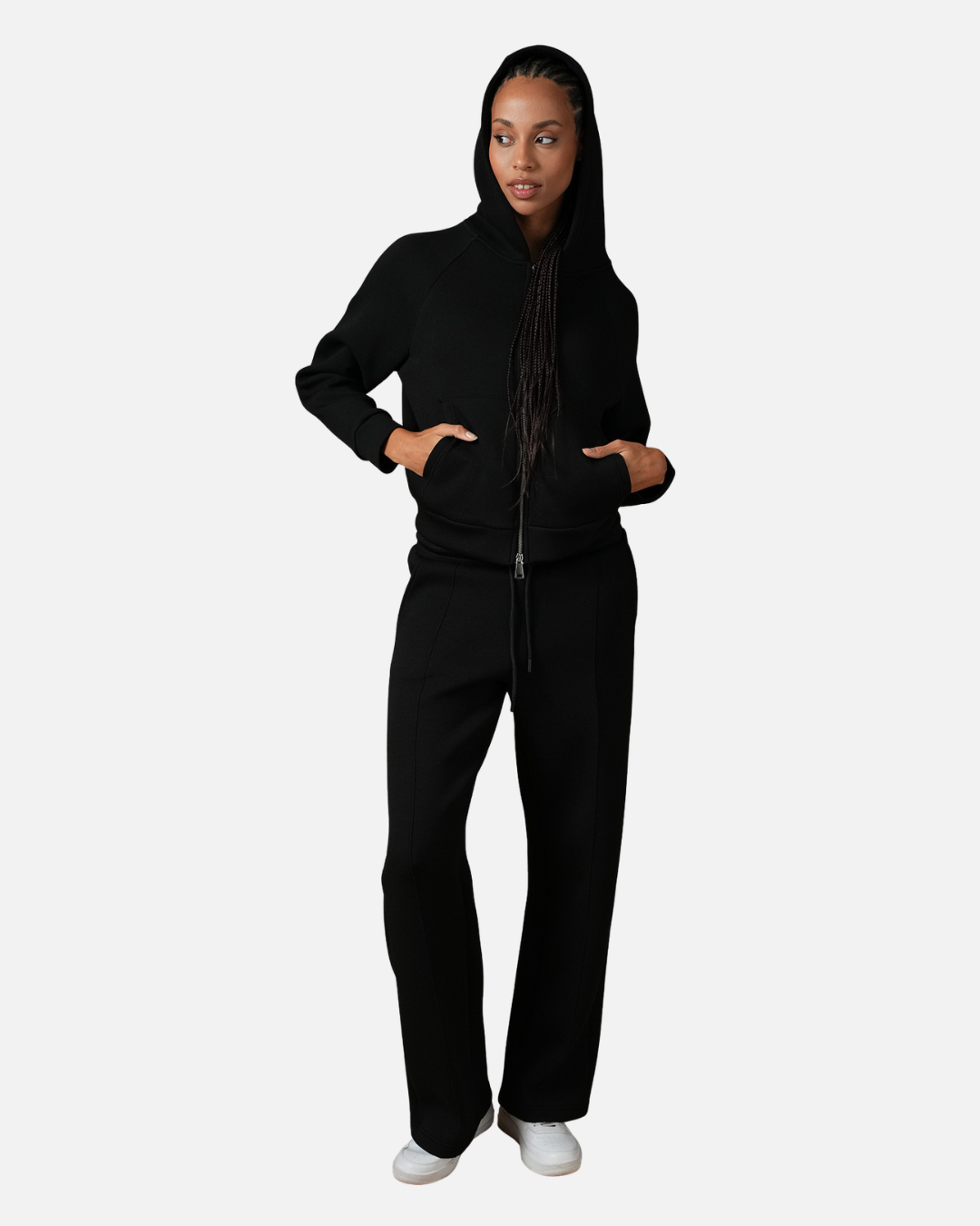 Survêtement Basic Femme Beige – Veste à capuche et pantalon jogging - Footkorner - Footkorner