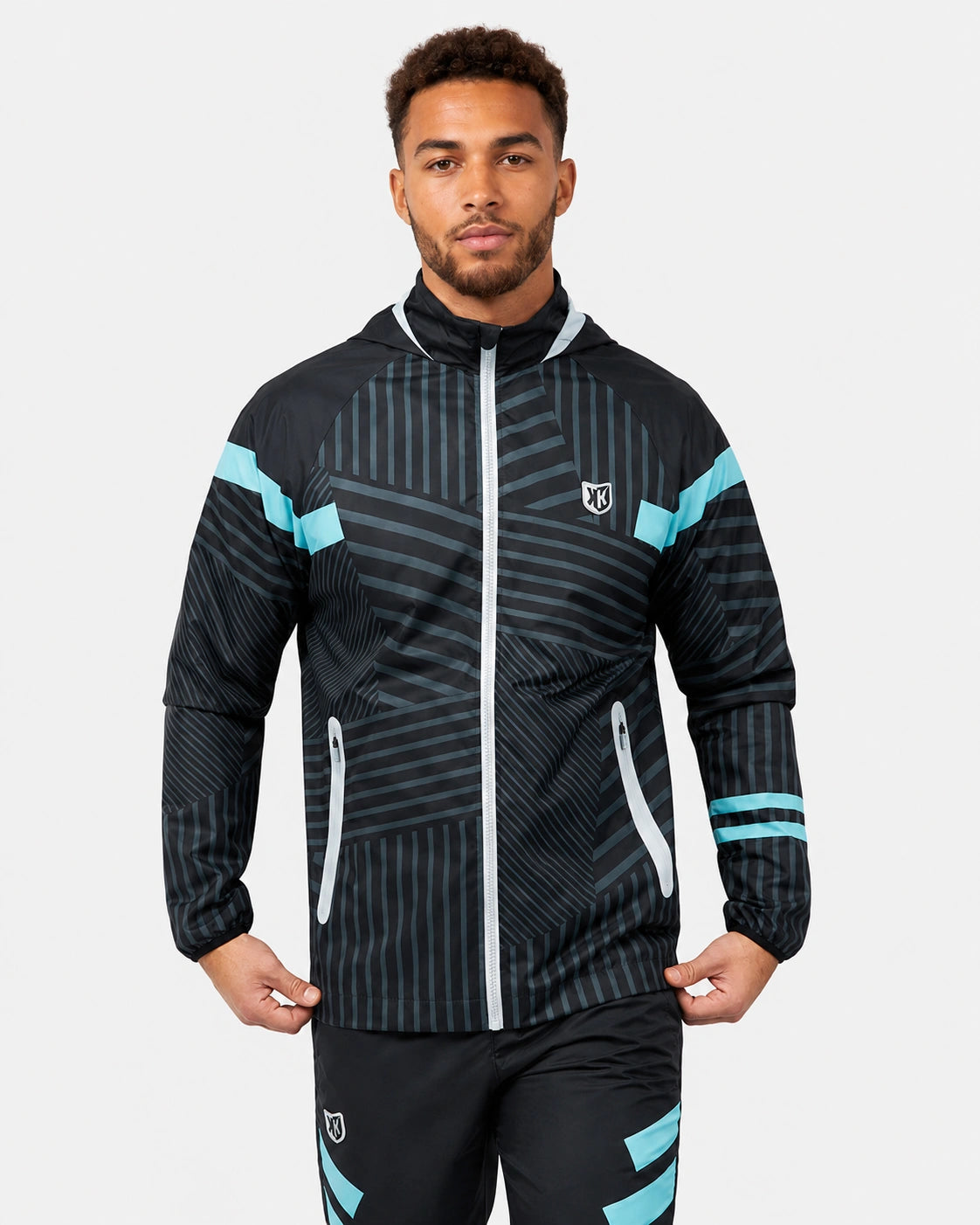 FootkornerFK Pearl Trainingsanzug - Schwarz/Weiß/Blau