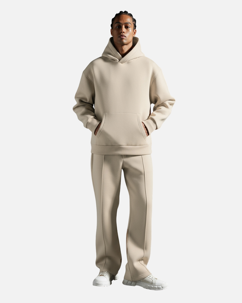 Basic Trainingsanzug Herren Oversize – Beige - Footkorner