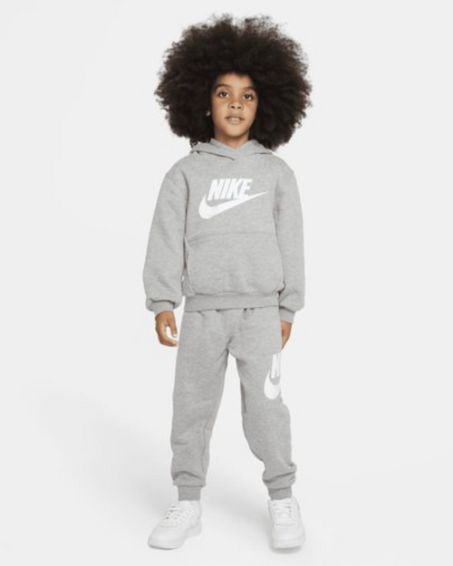 Nike Club Fleece Kinder-Trainingsanzug – Grau/Weiß - Footkorner