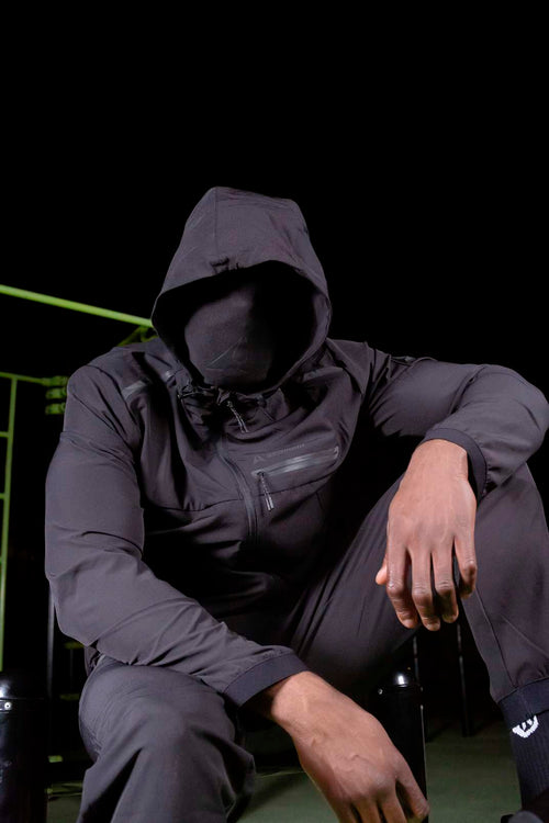 Chándal Scampia Running Gara con capucha integrada - Negro - Footkorner