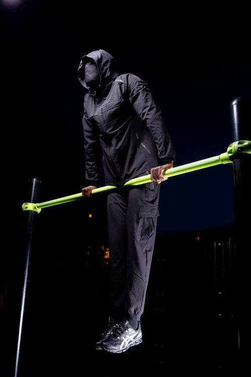 Chándal Scampia Running Gara con capucha integrada - Negro - Footkorner