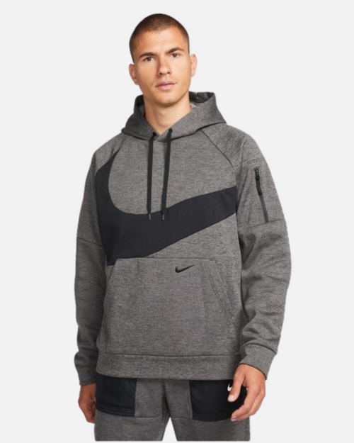 Felpa con cappuccio Nike Therma-Fit - Grigia/Nera - Footkorner