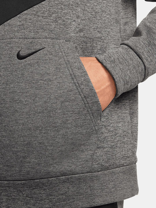 Felpa con cappuccio Nike Therma-Fit - Grigia/Nera - Footkorner