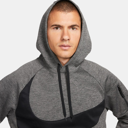 Felpa con cappuccio Nike Therma-Fit - Grigia/Nera - Footkorner