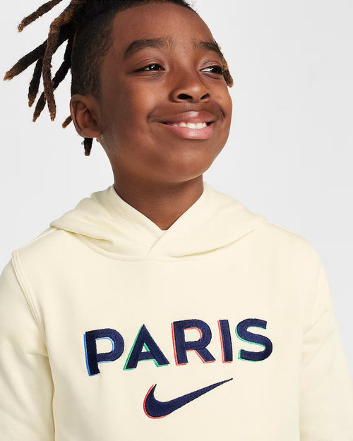 Sweat à capuche PSG Junior 2024/2025 -  Beige/Bleu - Footkorner