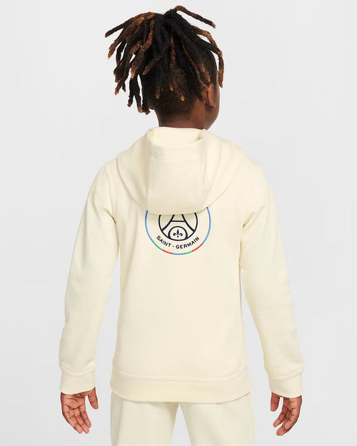 Sweat à capuche PSG Junior 2024/2025 -  Beige/Bleu - Footkorner