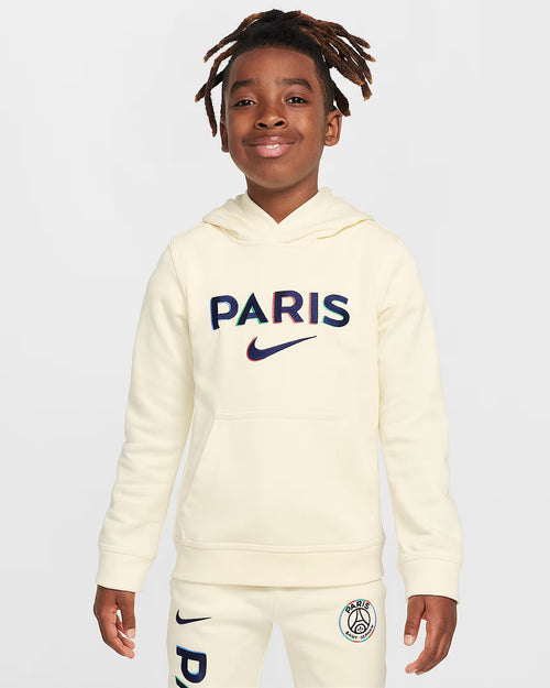 Sweat à capuche PSG Junior 2024/2025 -  Beige/Bleu - Footkorner