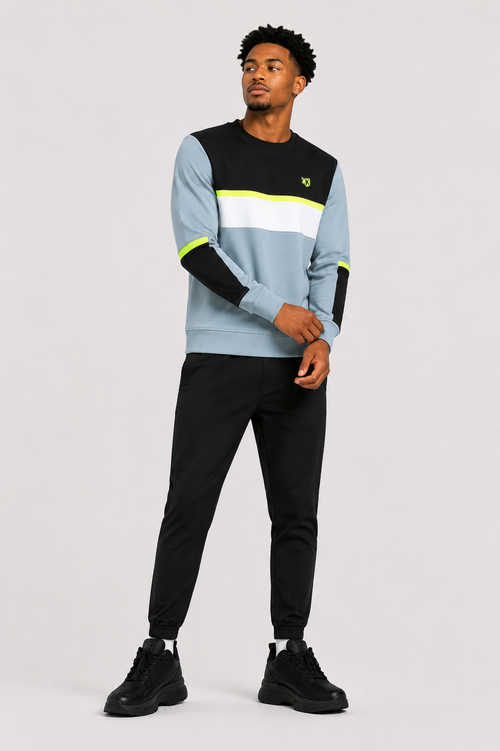 Sicarios V Sweatshirt – Rauchblau/Schwarz/Gelb - Footkorner