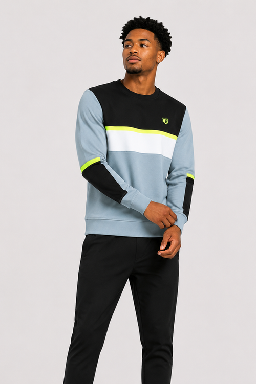 Sicarios V Sweatshirt – Rauchblau/Schwarz/Gelb - Footkorner