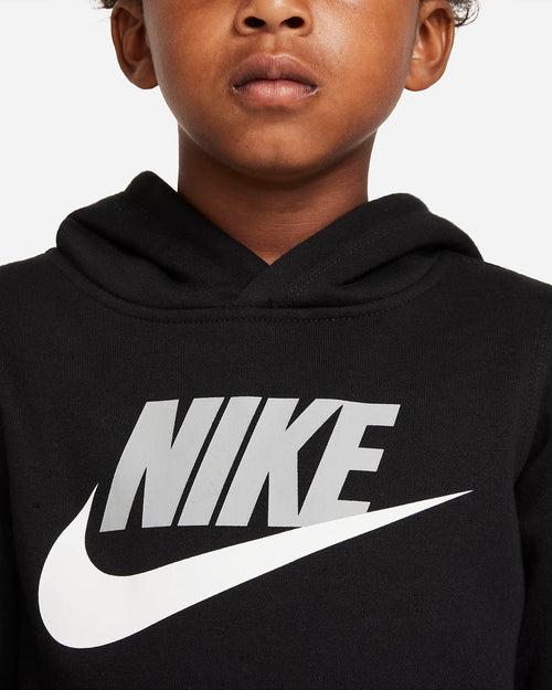 Sweat Nike Club Fleece Enfant - Noir/Blanc/Gris - Footkorner