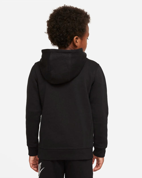 Sweat Nike Club Fleece Enfant - Noir/Blanc/Gris - Footkorner
