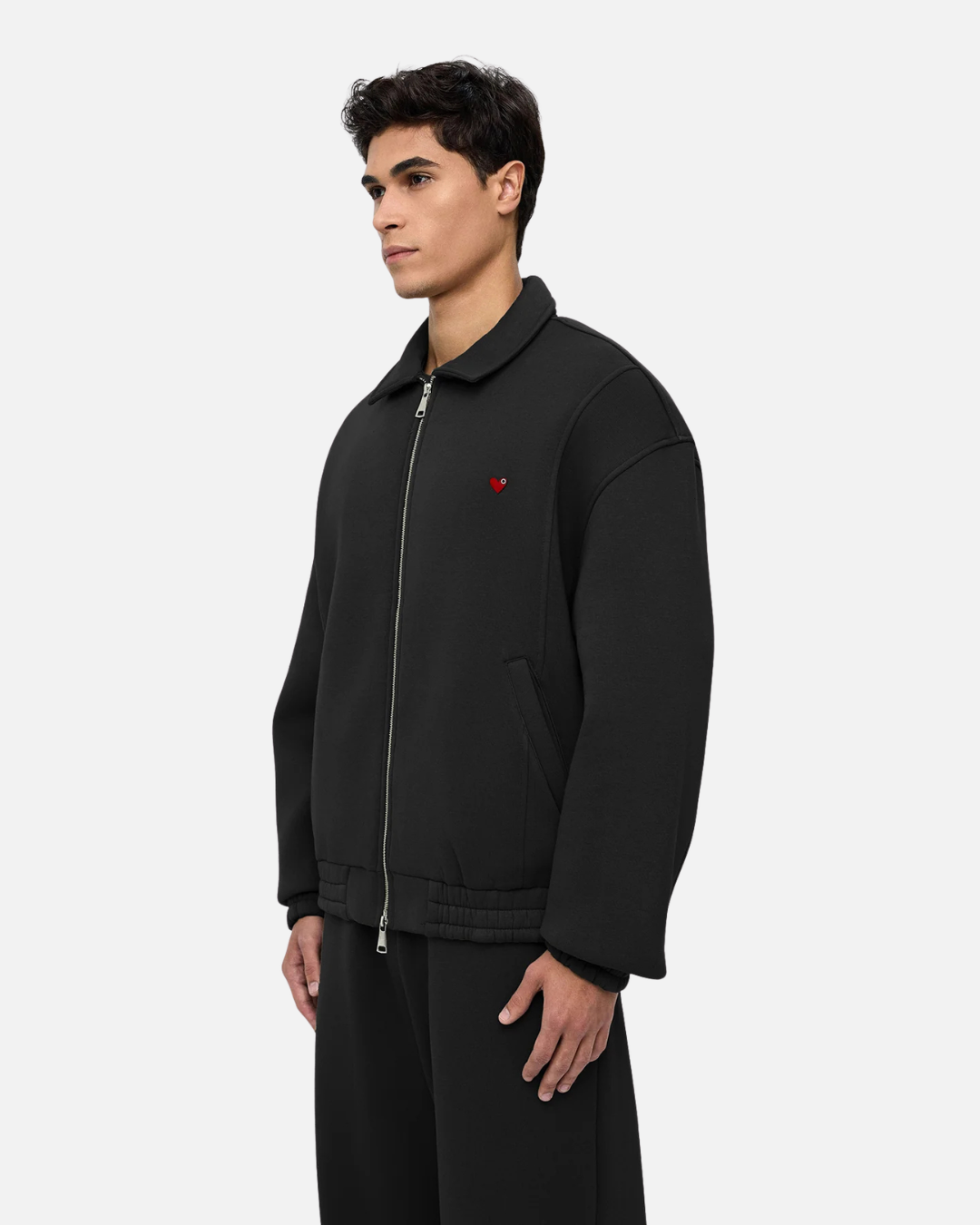 FootkornerParis Sweatjacke mit Reißverschluss und Neopreneffekt - Schwarz