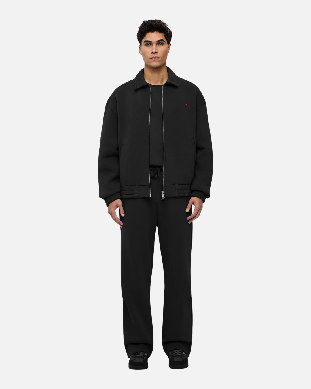 FootkornerParis Sweatjacke mit Reißverschluss und Neopreneffekt - Schwarz