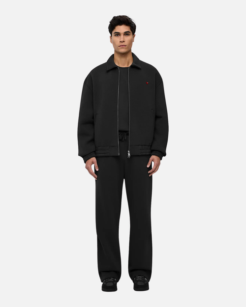 Paris Sweatjacke mit Reißverschluss und Neopreneffekt - Schwarz - Footkorner