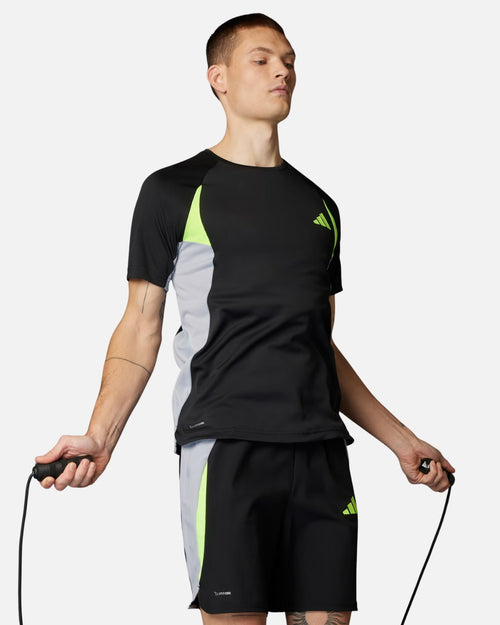 T-shirt Adidas Tech Apparel Colorblock - Noir/Vert - Footkorner
