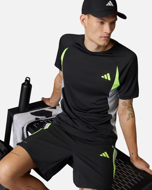 T-shirt Adidas Tech Apparel Colorblock - Noir/Vert - Footkorner