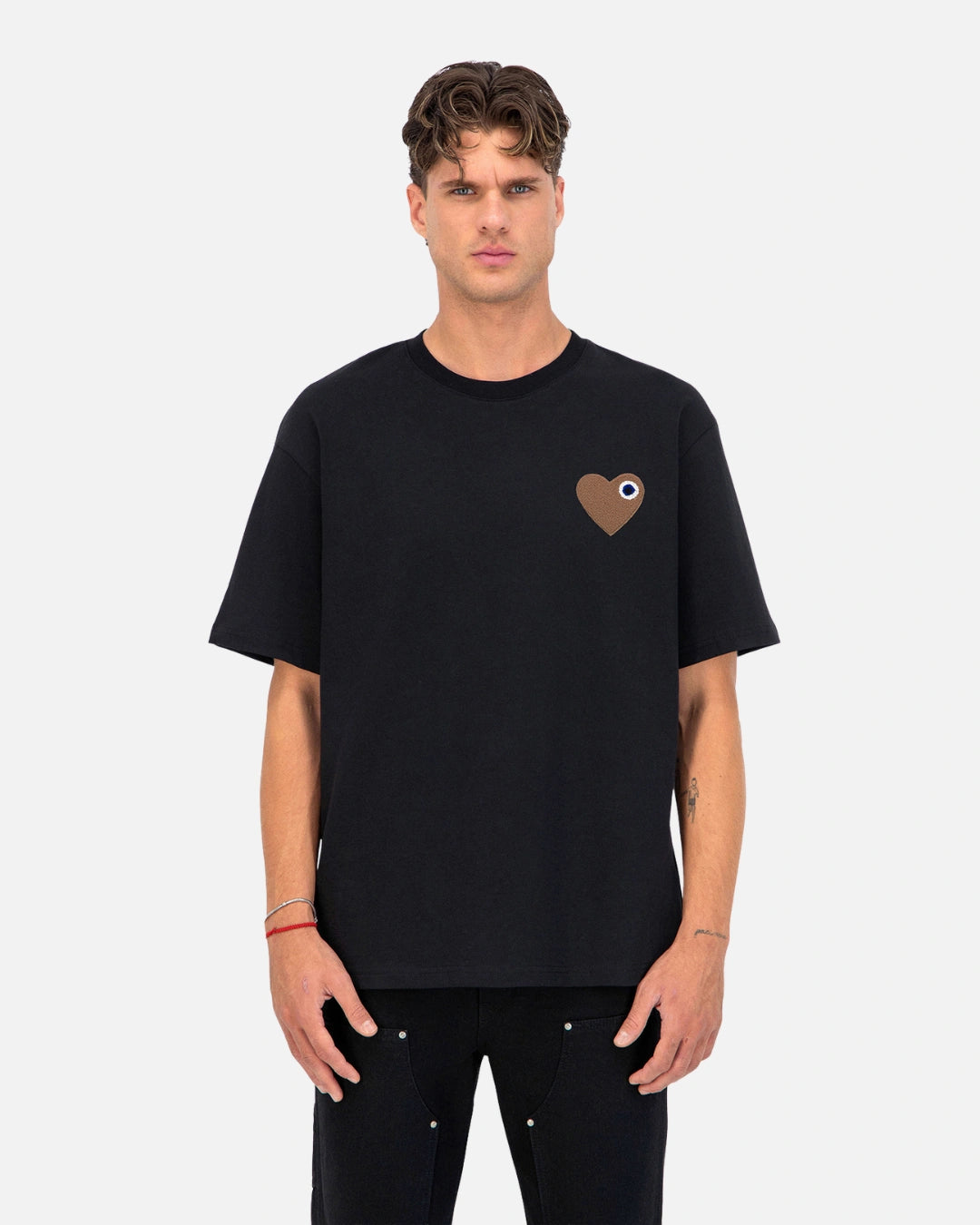 T-Shirt ADJ Coeur Chic - Schwarz/Beige