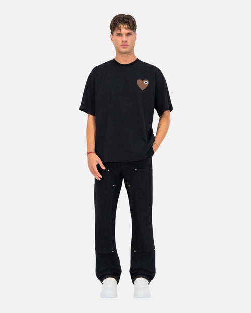 T-Shirt ADJ Coeur Chic - Noir/Beige - Footkorner
