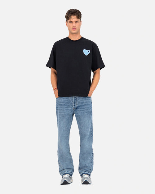T-Shirt ADJ Coeur Chic - Schwarz/Blau - Footkorner