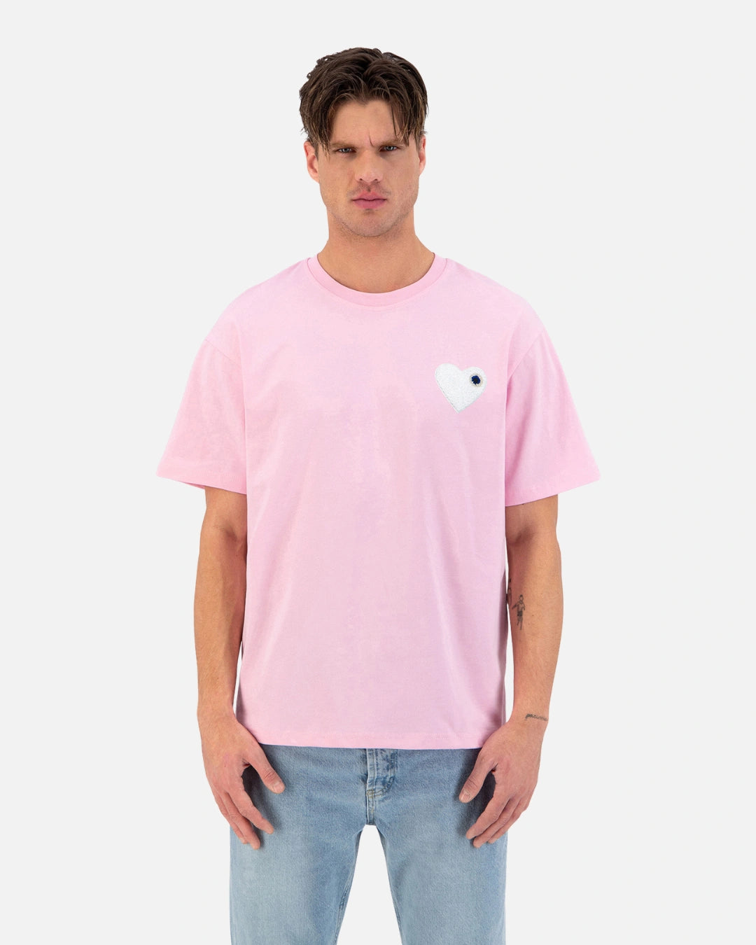 T-Shirt ADJ Coeur Chic - Rosa/Weiß
