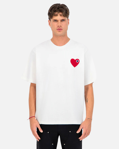 T-Shirt ADJ PARIS Cœur Chic - Blanc/Rouge - Footkorner