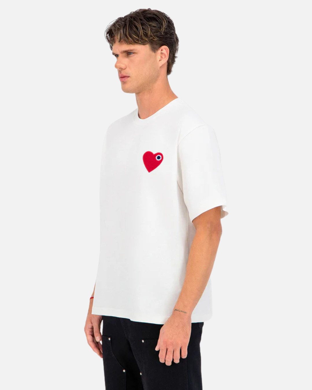 FootkornerT-Shirt ADJ PARIS Cœur Chic - Blanc/Rouge