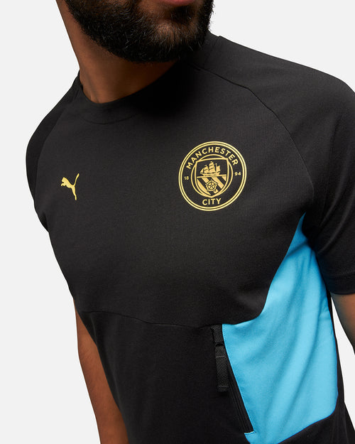 T-shirt d'entrainement Manchester City - Noir/Bleu - Footkorner