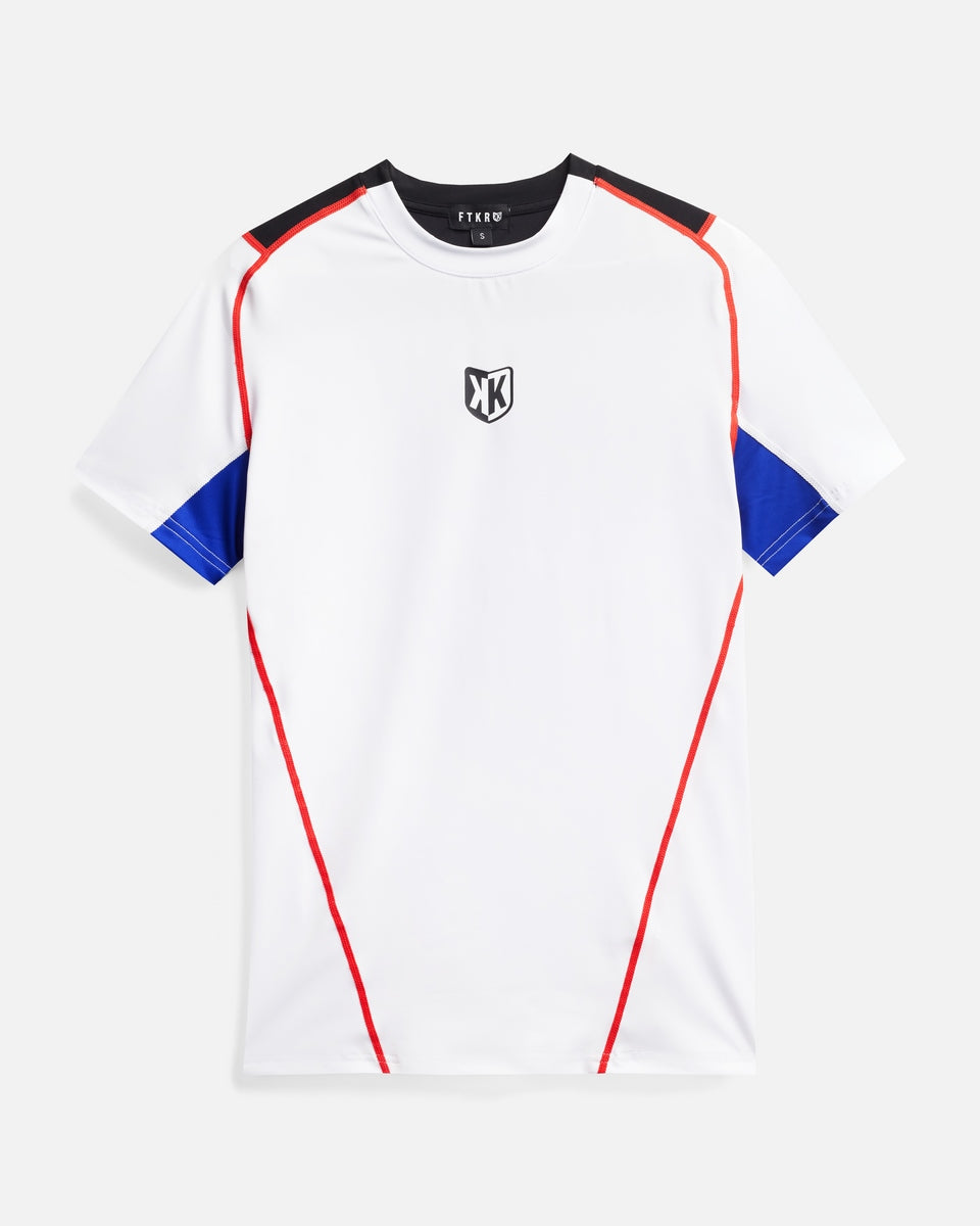 FootkornerT-Shirt FK Win Sport - Blanc/Rouge/Bleu