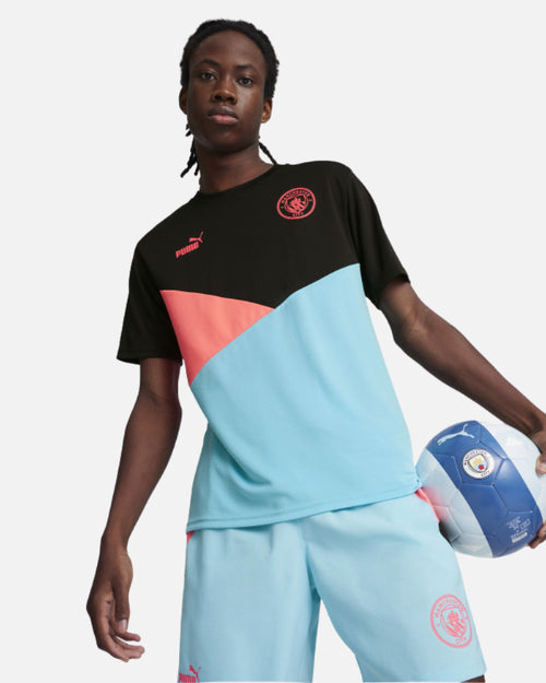 T-Shirt Manchester City - Schwarz/Rosa/Blau - Footkorner