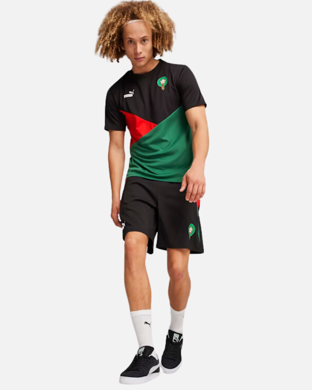 T-shirt Maroc 2024 - Noir/Rouge/Vert