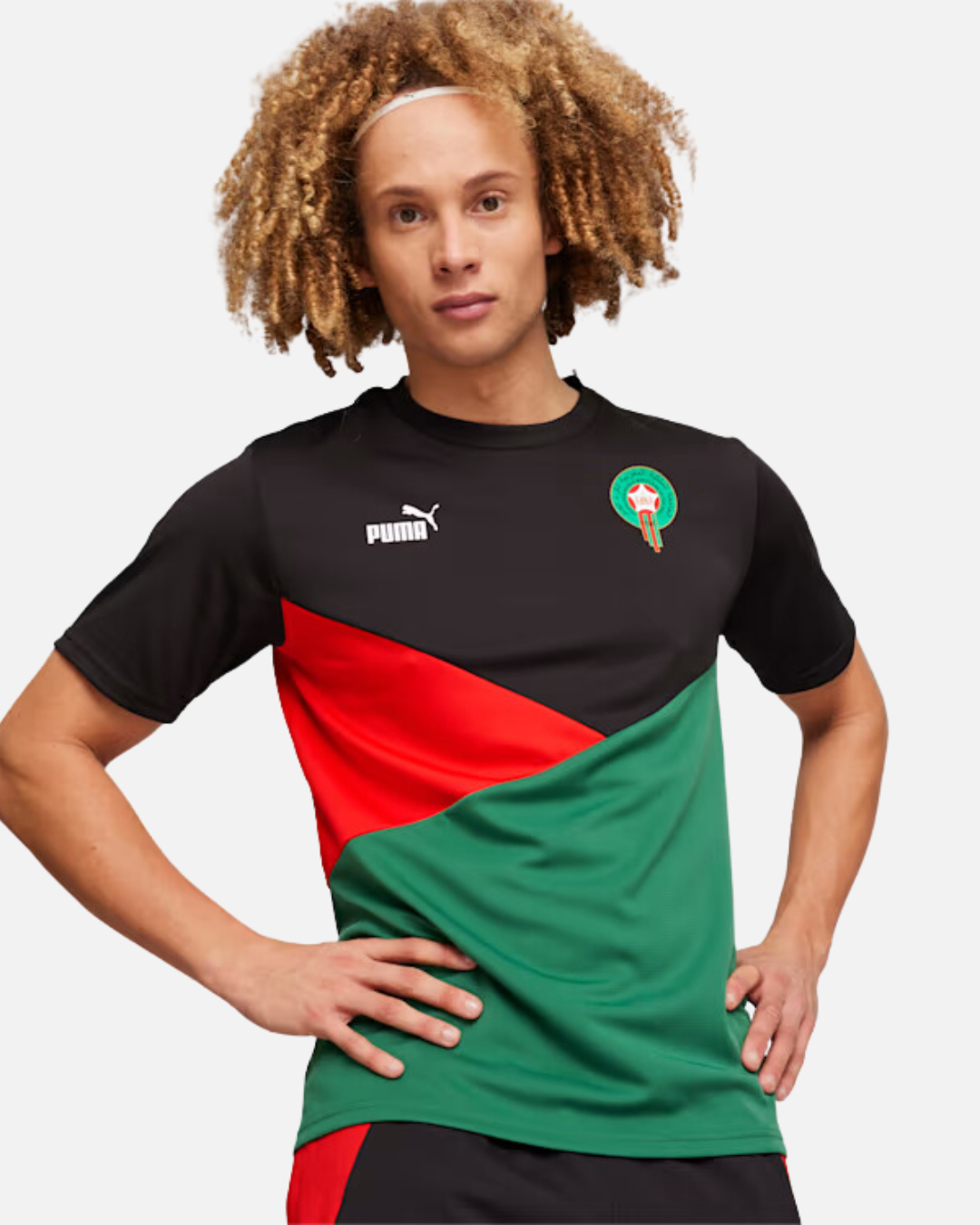 Marokko 2024 T-Shirt – Schwarz/Rot/Grün