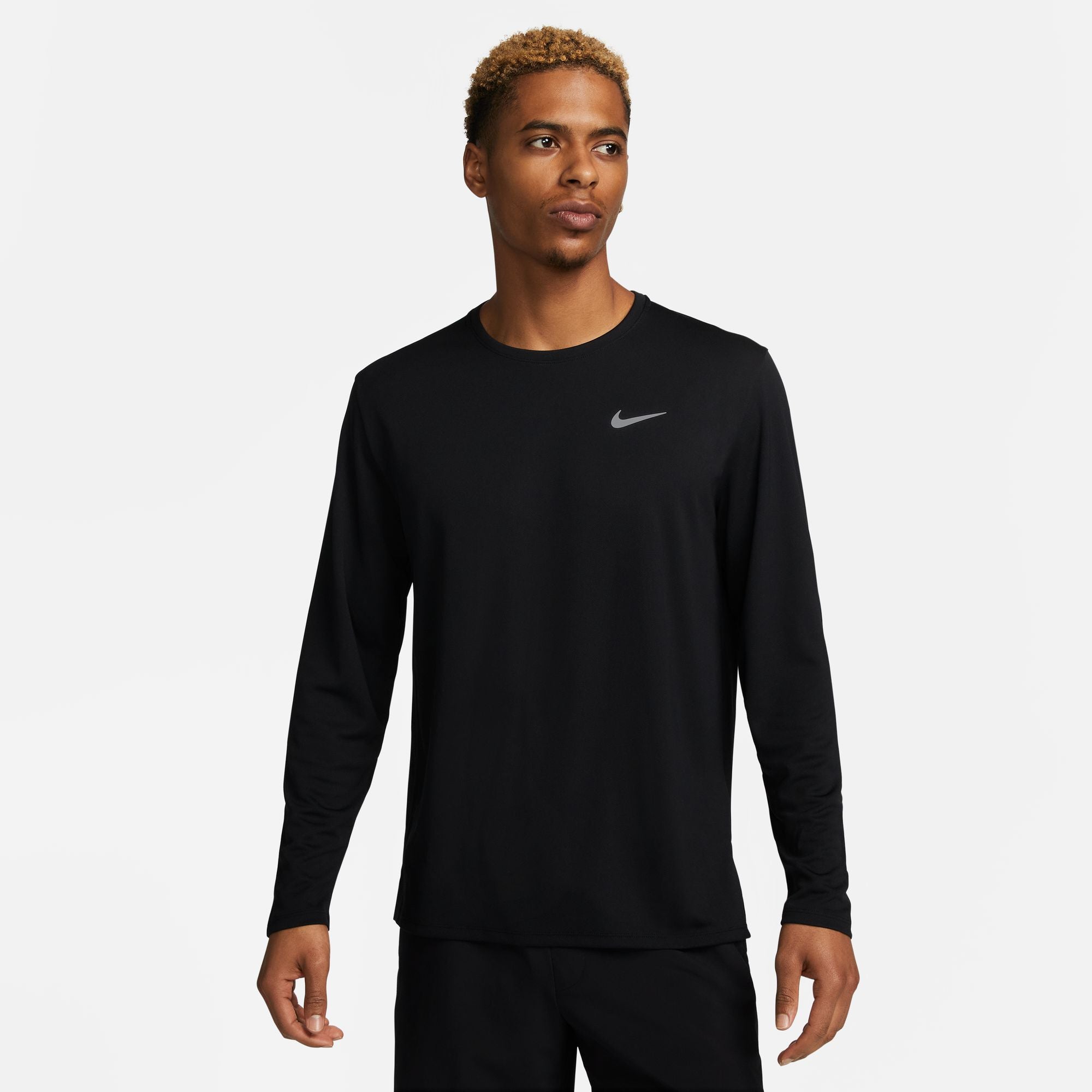 Nike Running Langarm-Miller-T-Shirt – Schwarz